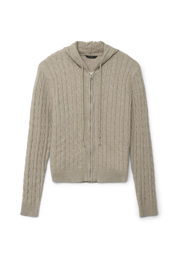 CON CAPPUCCIO - Strickjacke - sabbia chiaro