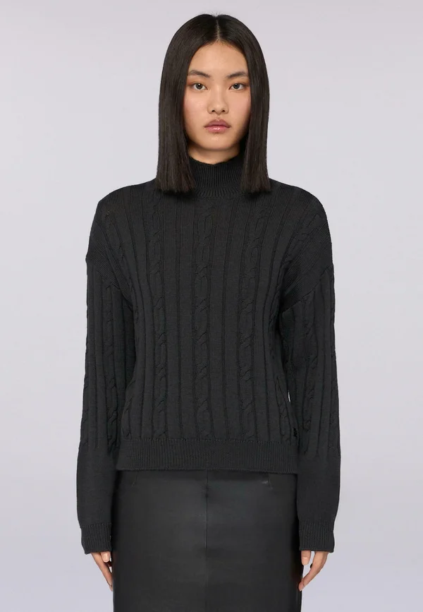 CON LAVORAZIONE A TRECCE - Strickpullover - grey trieste