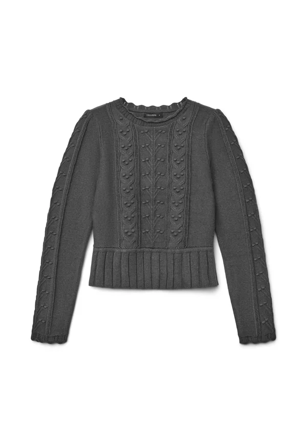 CON LAVORAZIONE - Strickpullover - grigio medio