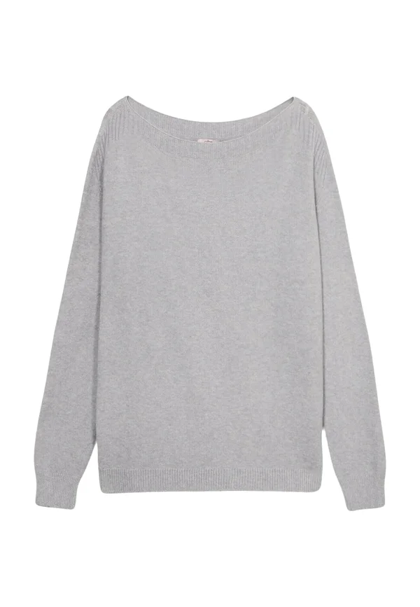 CON SCOLLATURA A BARCHETTA - Strickpullover - grigio