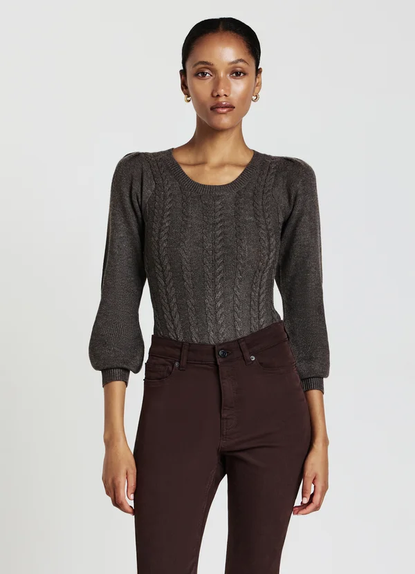 CON TRECCE - Strickpullover - fango melange