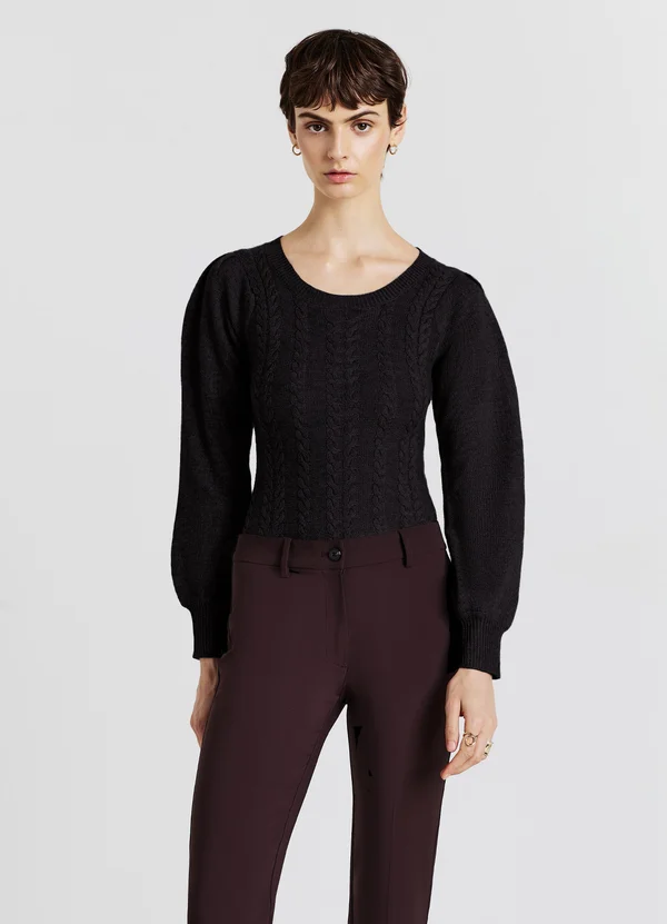 CON TRECCE - Strickpullover - ultrablack