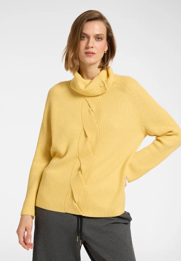 CON TRECCIA - Strickpullover - giallo