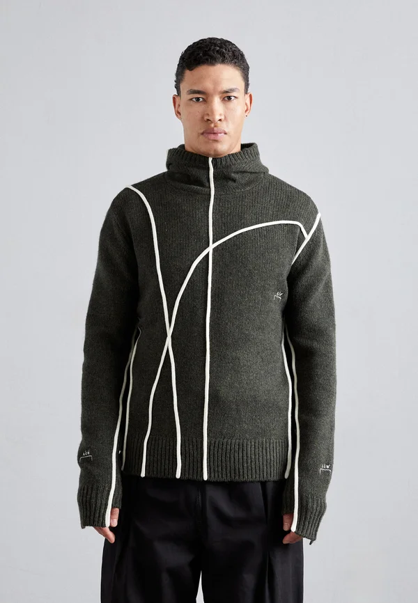 CONTOUR - Kapuzenpullover - grey/green olive grey
