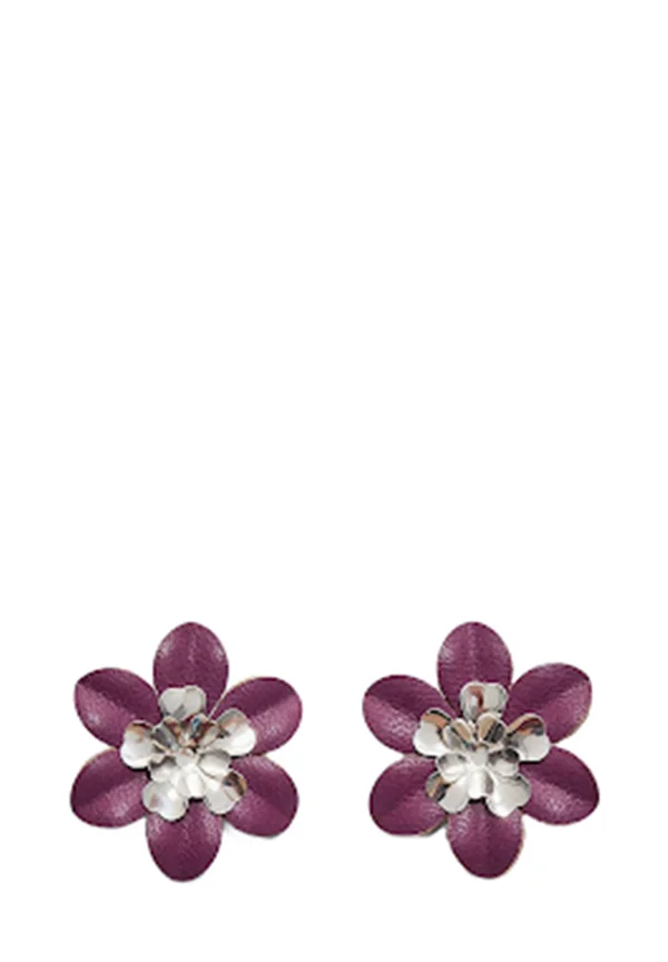 CONTRAST EFFECT FLOWER  - Ohrringe - dark purple