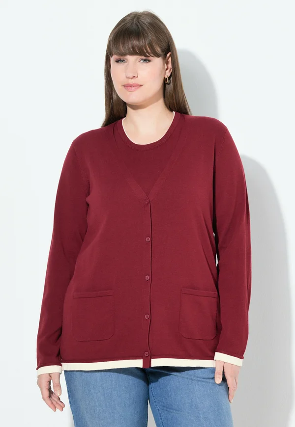 CONTRAST  - Strickjacke - dark cherry red
