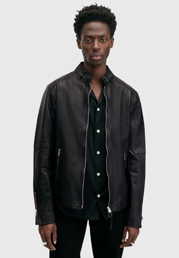 CORA JACKET - Lederjacke - jet black