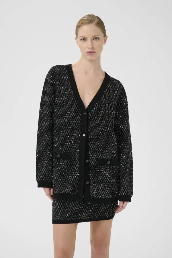 COSMA  - Strickjacke - black with lurex