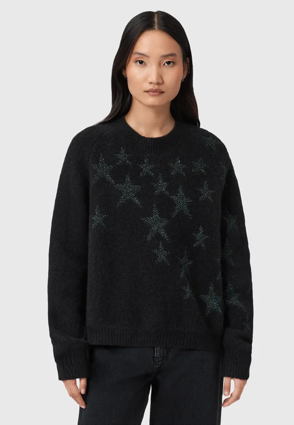 COSMOS - Strickpullover - black green