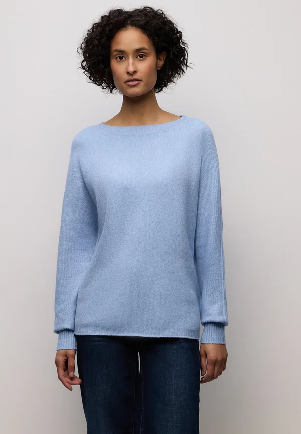 COSY DOLMAN PULLOVER - Strickpullover - blau