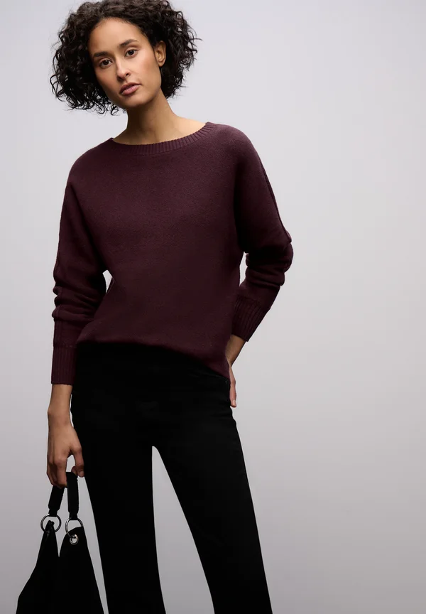 COSY DOLMAN PULLOVER - Strickpullover - rot