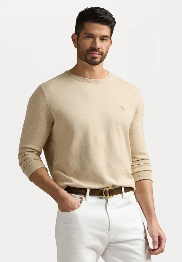 COTTON CREWNECK SWEATER - Strickpullover - dune melange