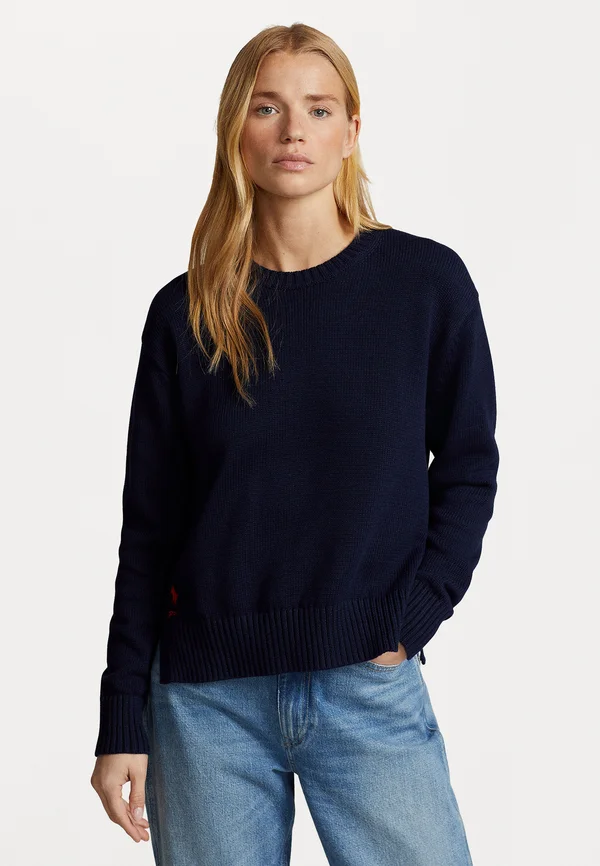 COTTON CREWNECK SWEATER - Strickpullover - hunter navy