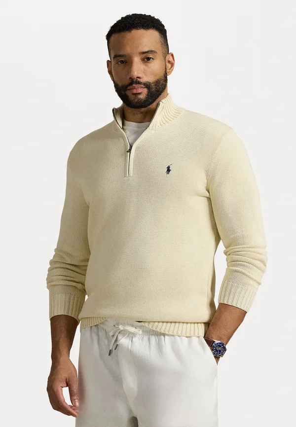 COTTON QUARTER ZIP SWEATER - Strickpullover - andover cream
