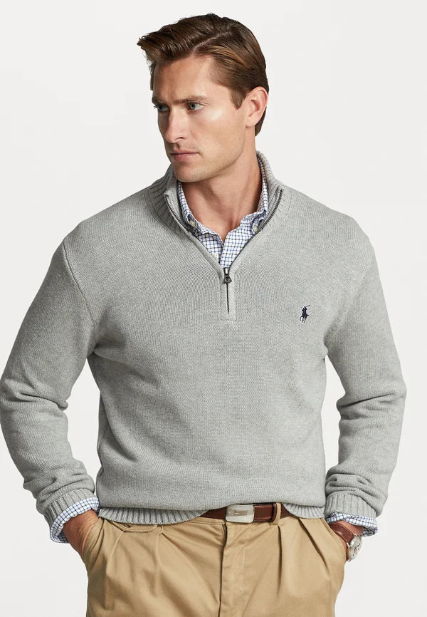 COTTON QUARTER ZIP SWEATER - Strickpullover - andover heather