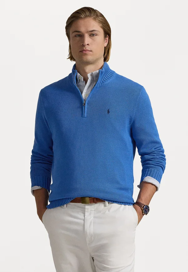 COTTON QUARTER ZIP SWEATER - Strickpullover - blue orbit