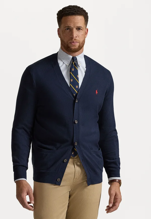 COTTON V-NECK CARDIGAN - Strickjacke - hunter navy
