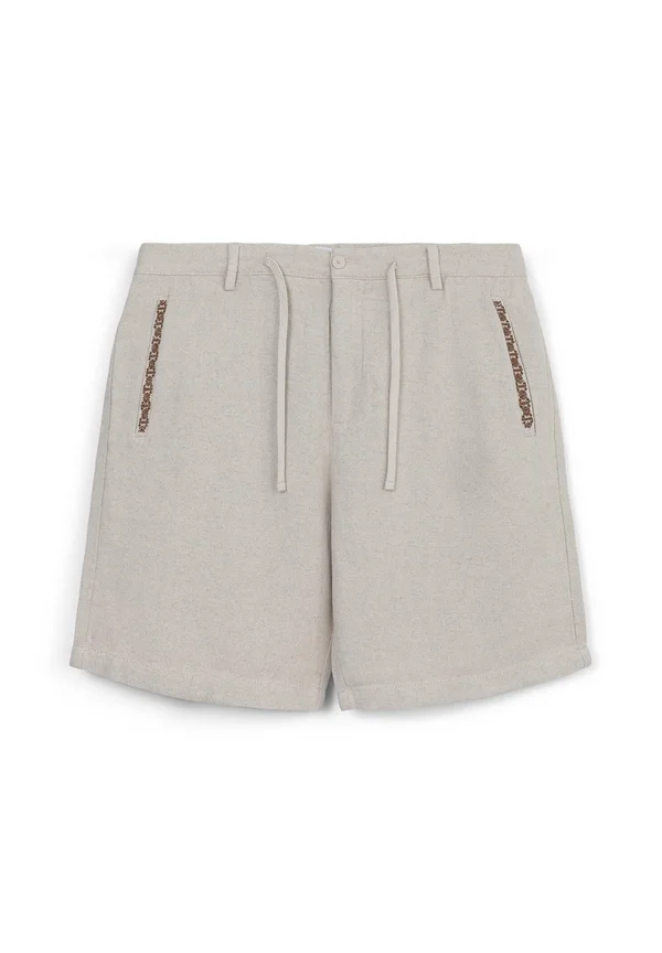 COULISSE RICAMO TASCA  - Shorts - beige melange