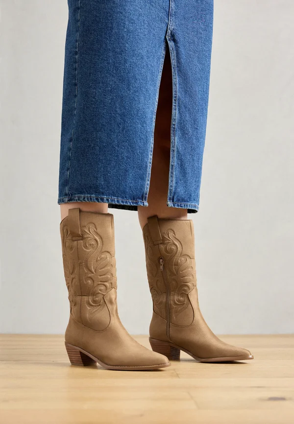 Cowboy-/Bikerboot - beige