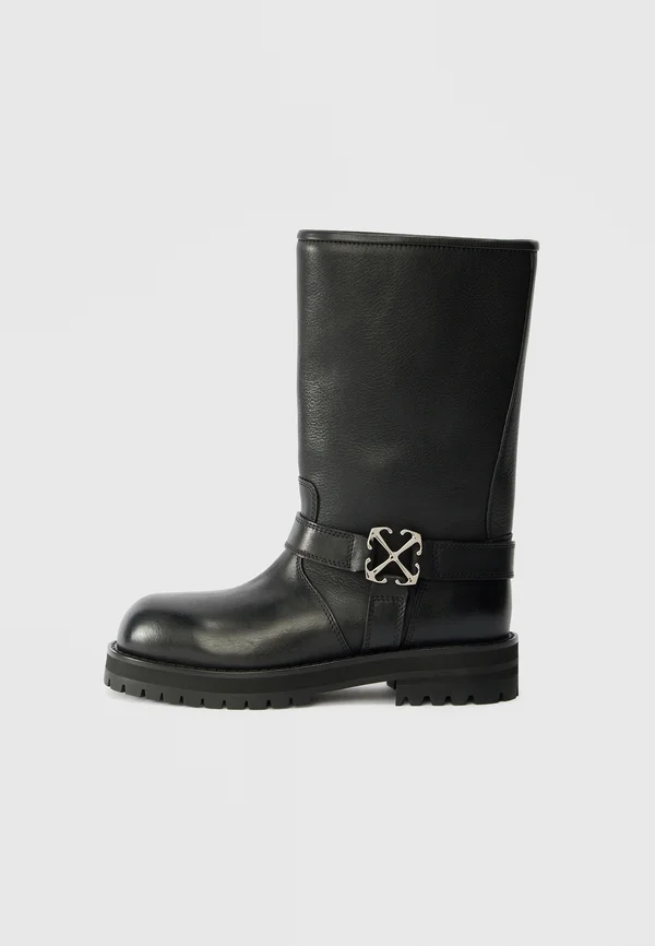 Cowboy-/Bikerboot - black/silver-coloured