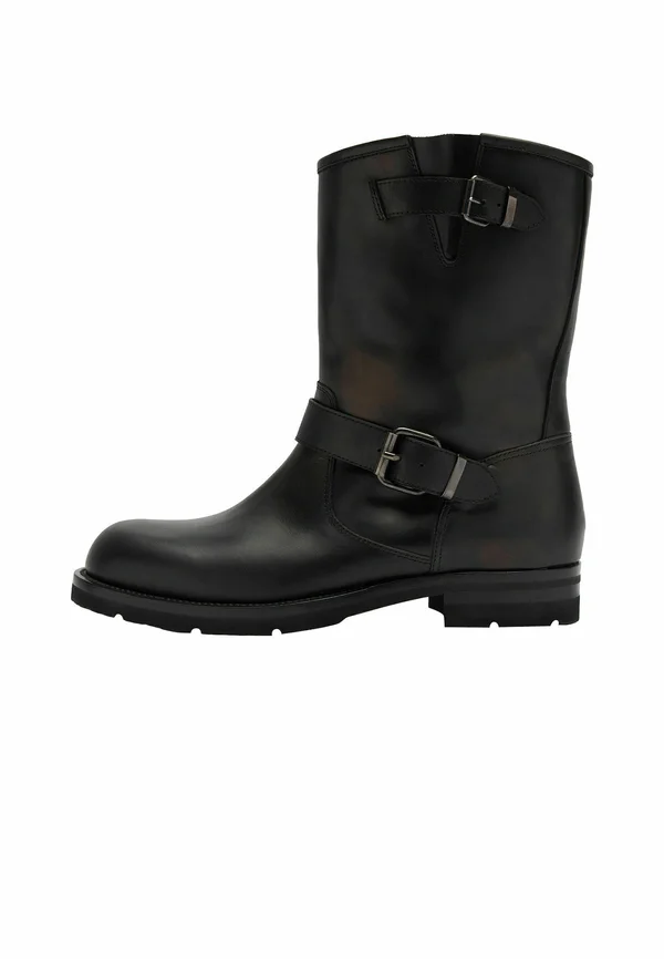 Cowboy-/Bikerstiefelette - black calf