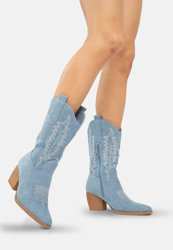 Cowboy-/Bikerstiefelette - blau