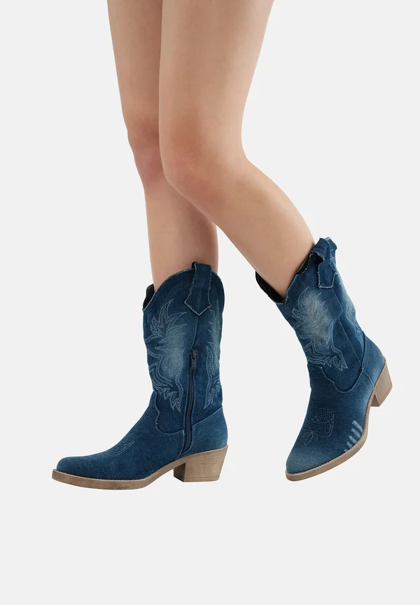 Cowboy-/Bikerstiefelette - blau