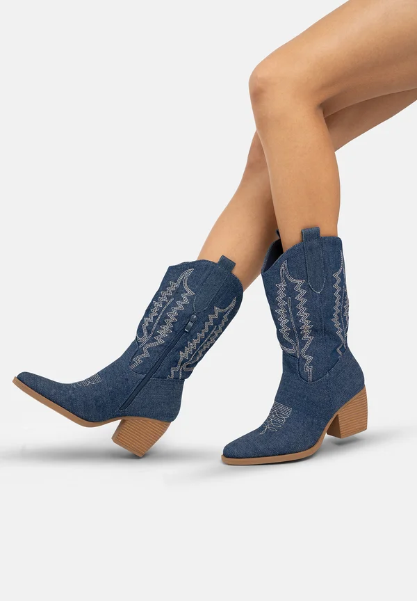 Cowboy-/Bikerstiefelette - blau