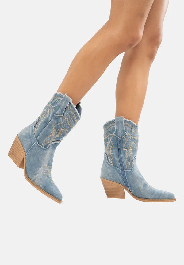 Cowboy-/Bikerstiefelette - blau