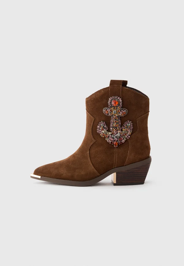 Cowboy-/Bikerstiefelette - Camel