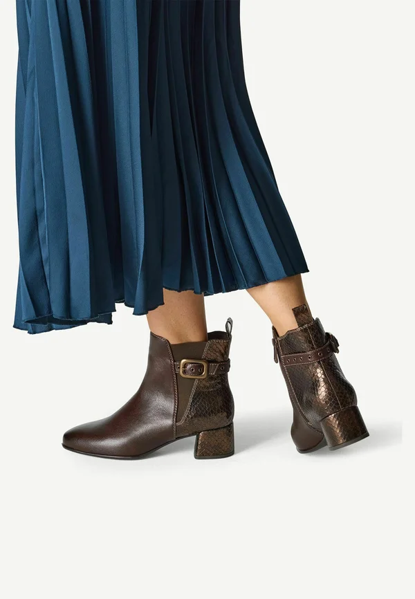 Cowboy-/Bikerstiefelette - mocca comb