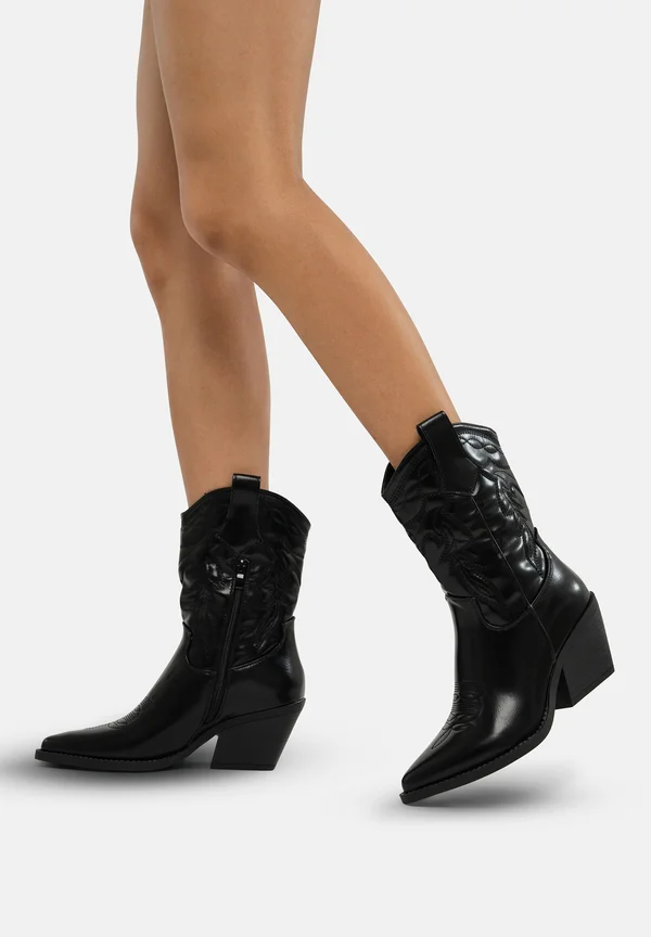 Cowboy-/Bikerstiefelette - schwarz