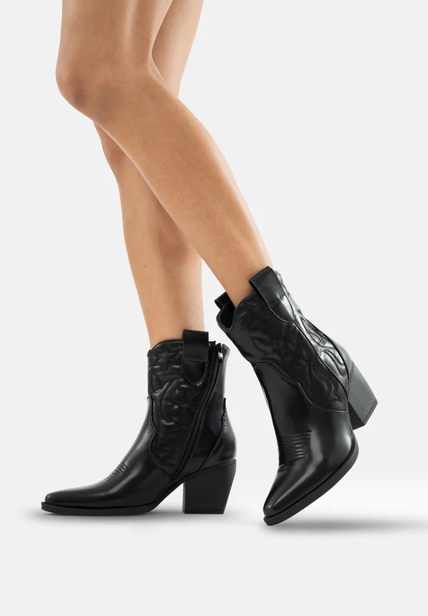 Cowboy-/Bikerstiefelette - schwarz