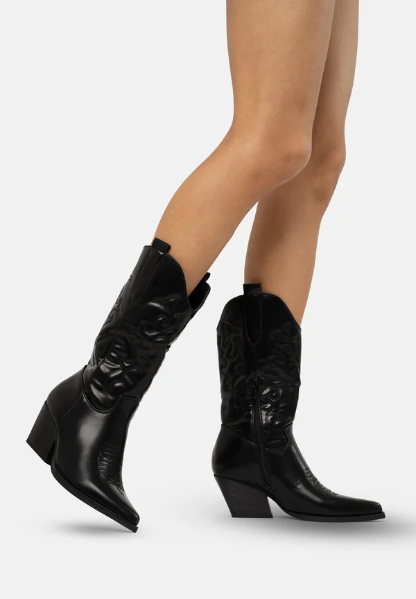 Cowboy-/Bikerstiefelette - schwarz