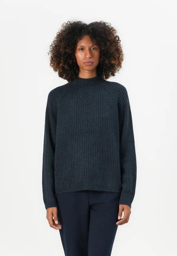 COZY MOCK NECK - Strickpullover - dark blue