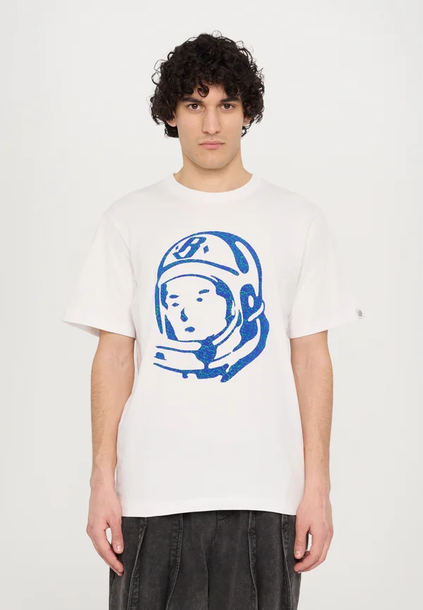 CRACKED FLOCK PRINT ASTRO - T-Shirt print - white