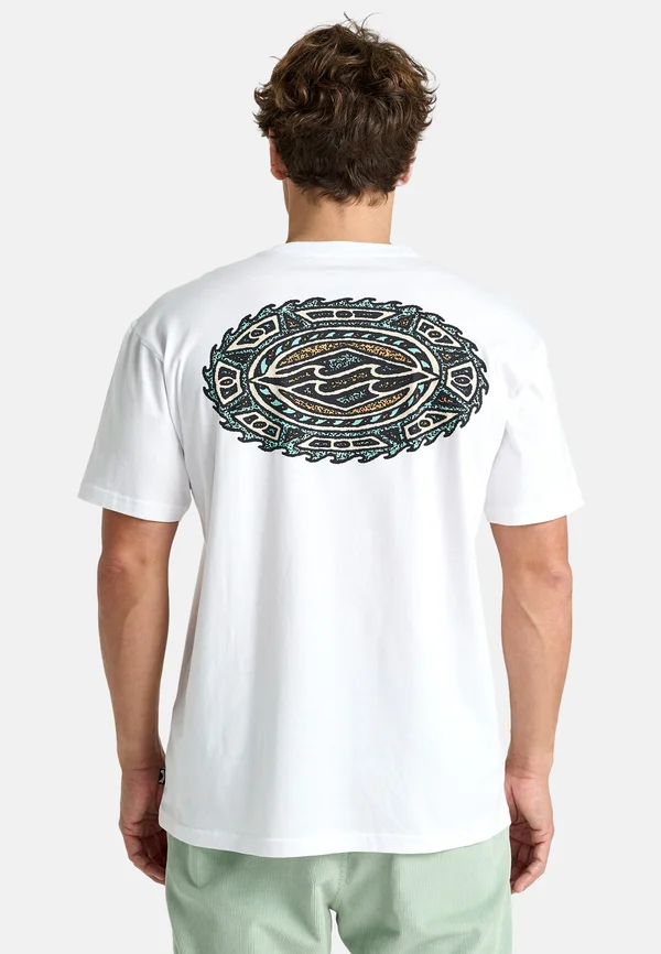 CRAYON WAVE - SHORT-SLEEVE SCREEN TEE - T-Shirt print - white