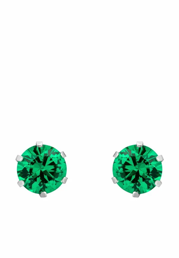 CREATED EMERALD - Ohrringe - white gold-coloured