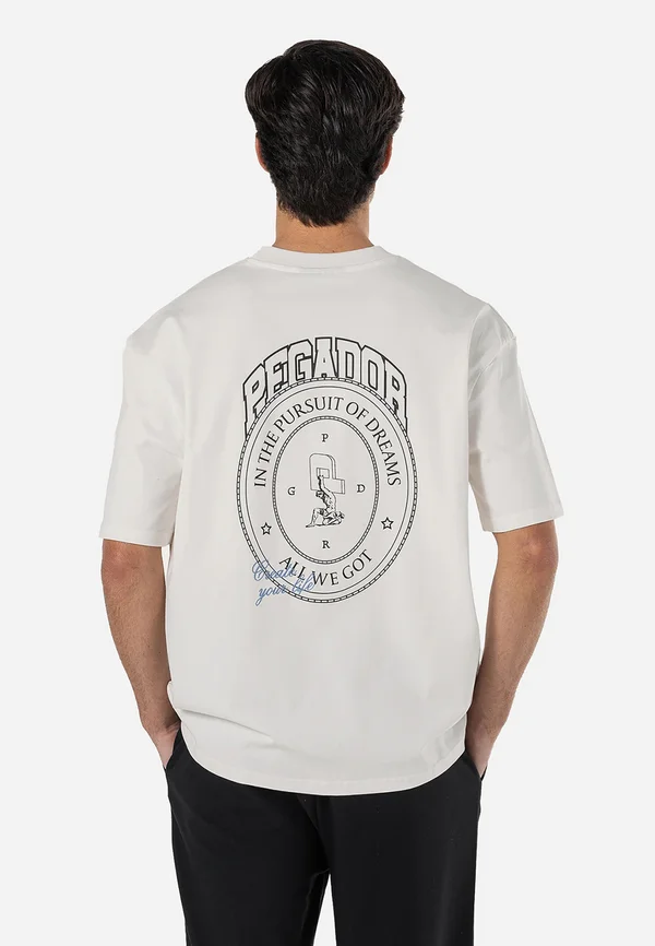 CREGO OVERSIZED TEE - T-Shirt print - washed warm white