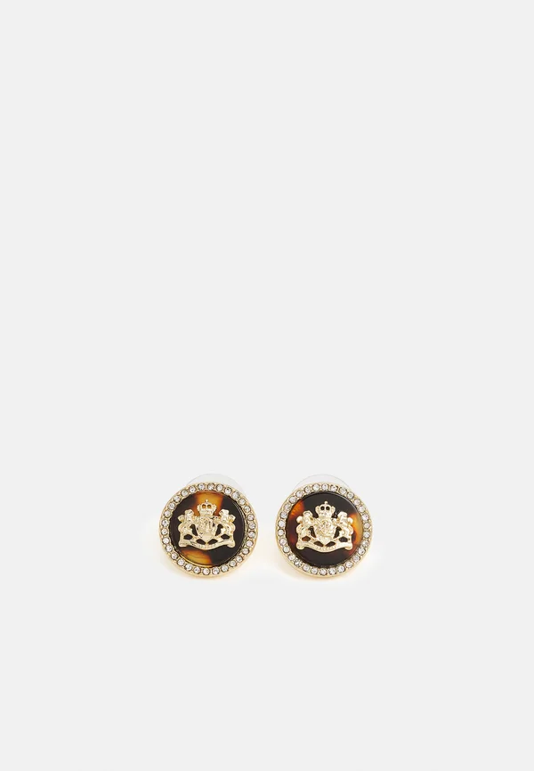 CREST STUD - Ohrringe - gold-coloured/brown