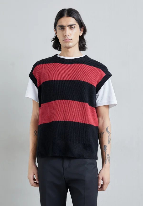 CREW MERINO/CASHMERE - Strickpullover - black patent/wine cask