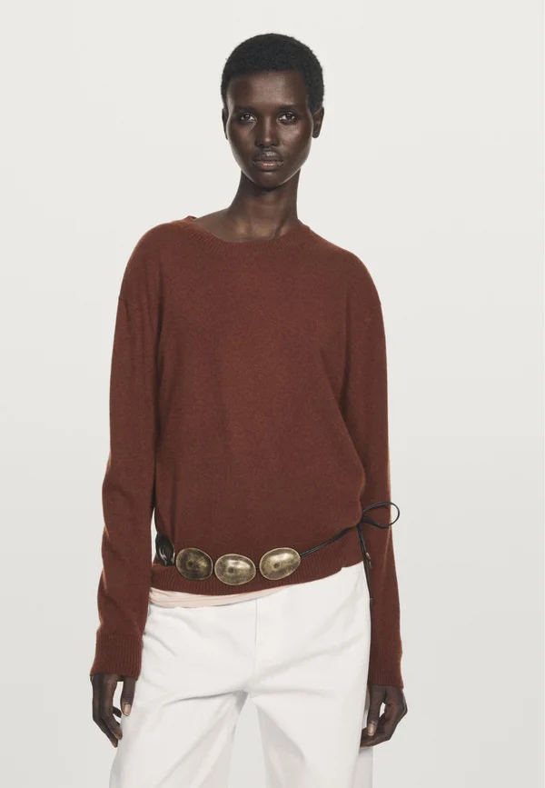 CREW NECK CASHMERE WITH LONG SLEEVES - Strickpullover - bordeaux