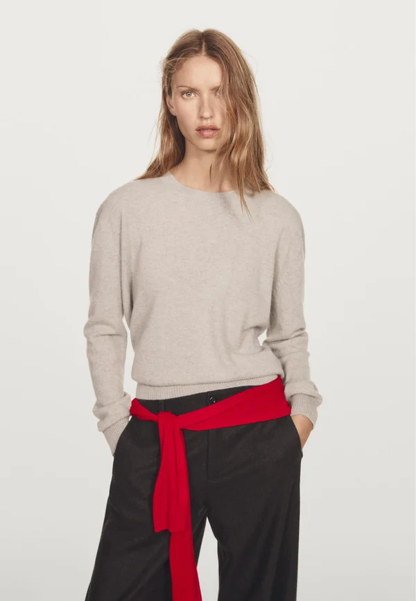 CREW NECK CASHMERE WITH LONG SLEEVES - Strickpullover - sand