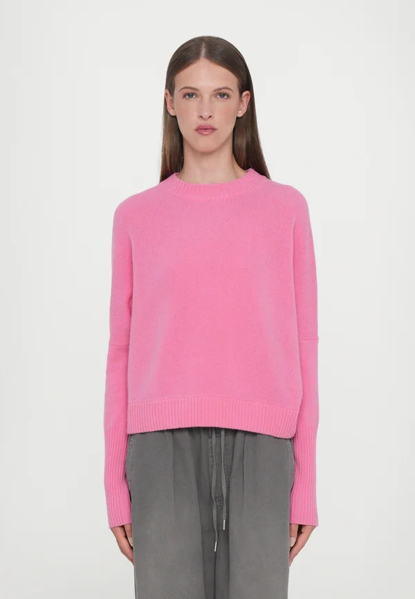 CREW NECK CROPPED - Strickpullover - flamingo pink