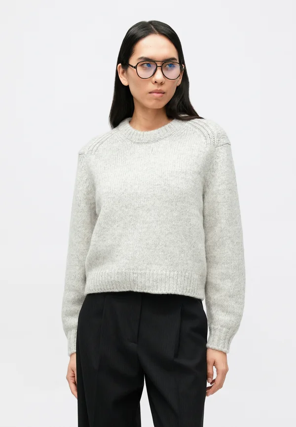 CREW NECK LONG SLEEVE - Strickpullover - light grey melange