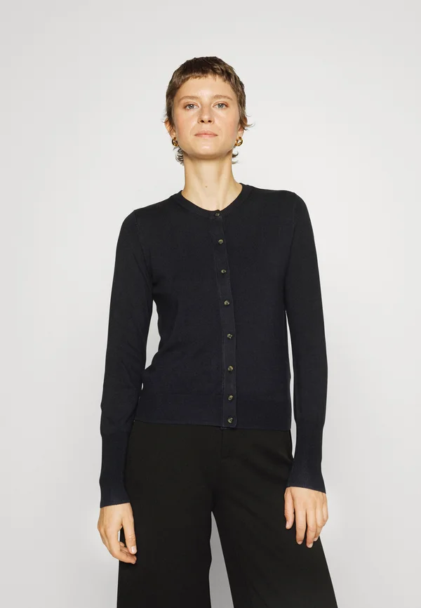 CREW NECK PLAIN - Strickjacke - navy
