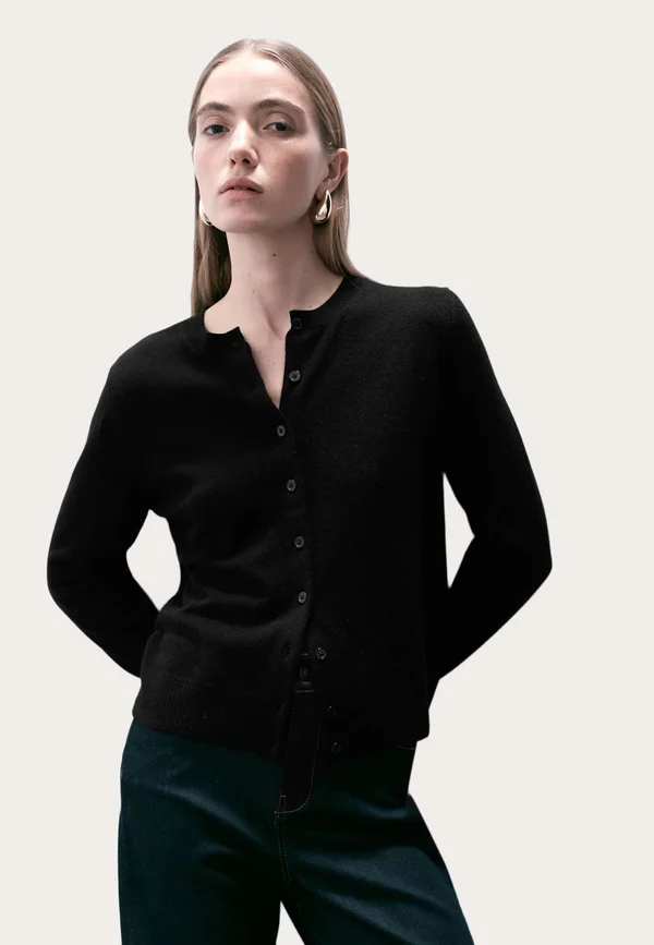 CREW NECK  - Strickjacke - black