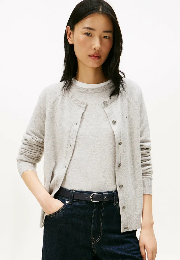 CREW NECK - Strickjacke - light grey heather