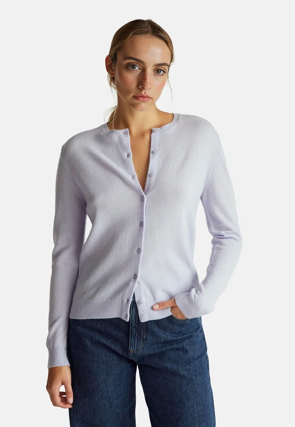 CREW NECK - Strickjacke - violet