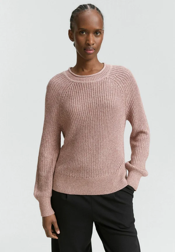 CREW NECK - Strickpullover - antique rose melange